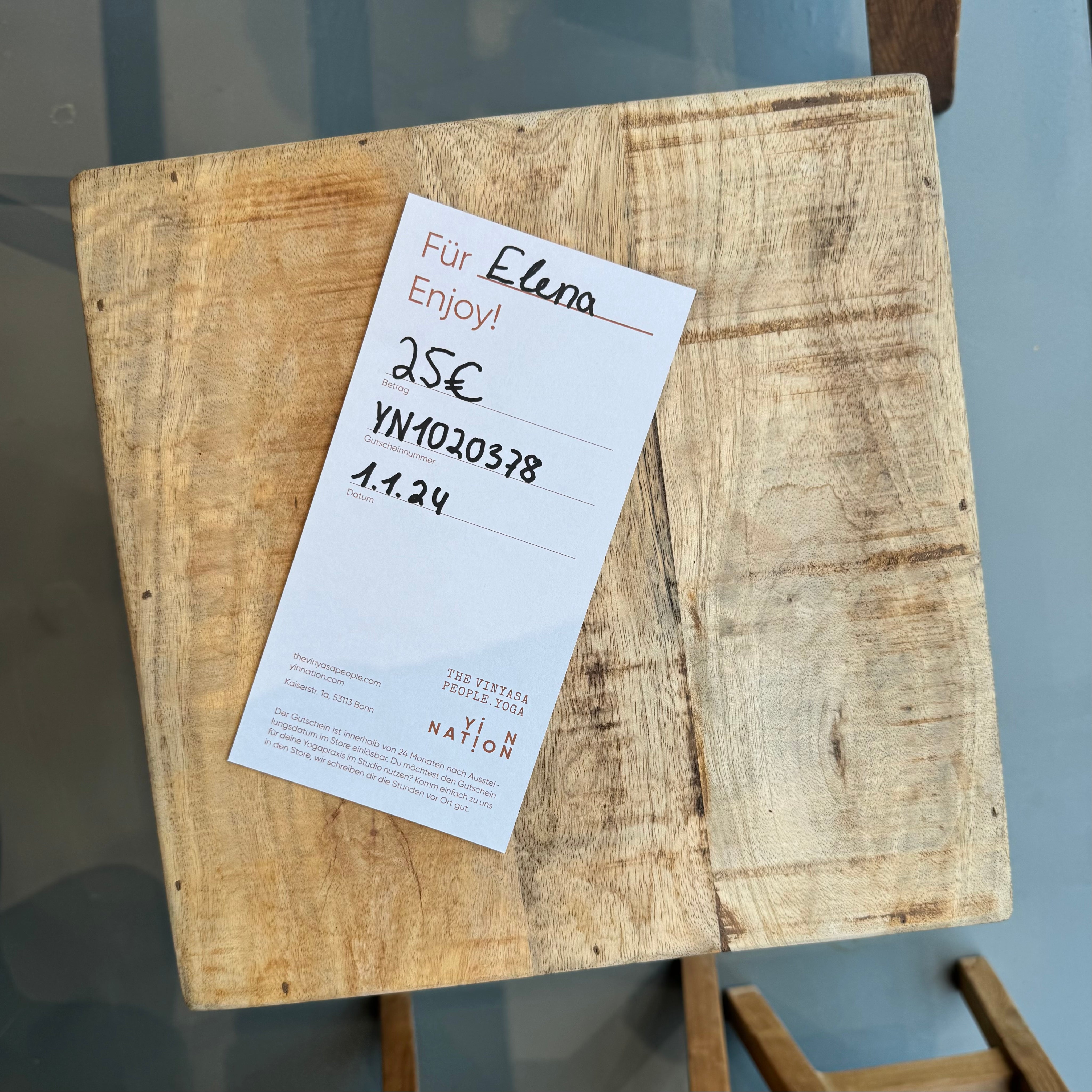 25 EUR In-Store Gutschein