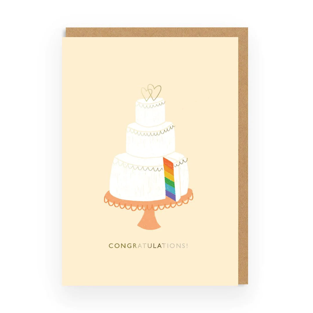 Klappkarte Congratulations Rainbow Wedding Cake