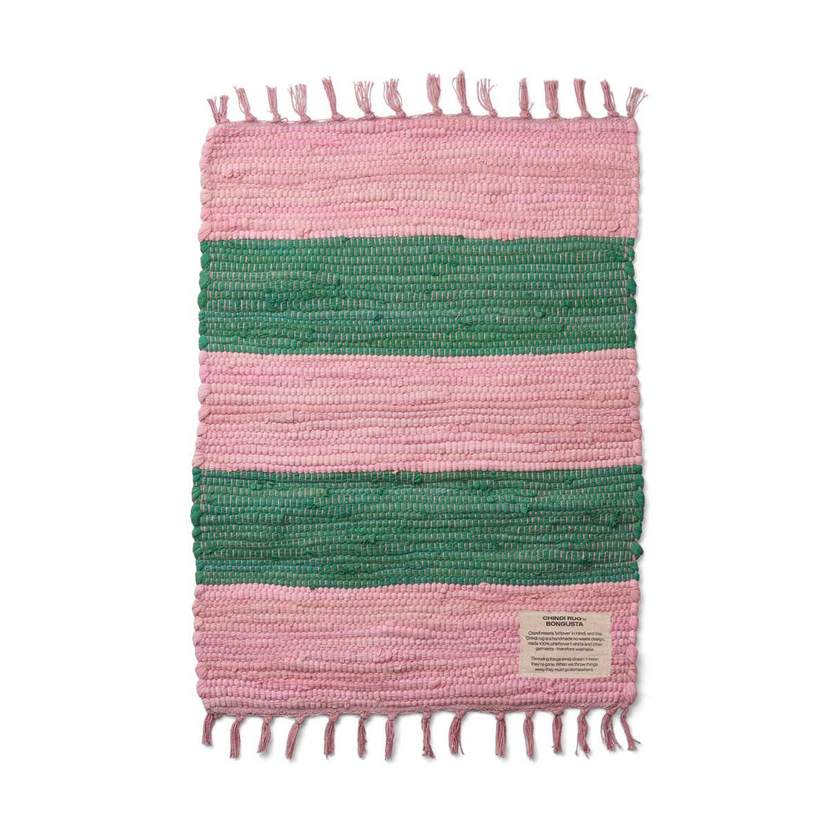 Bongusta Chindi Teppich Pink & Grass 45x60cm