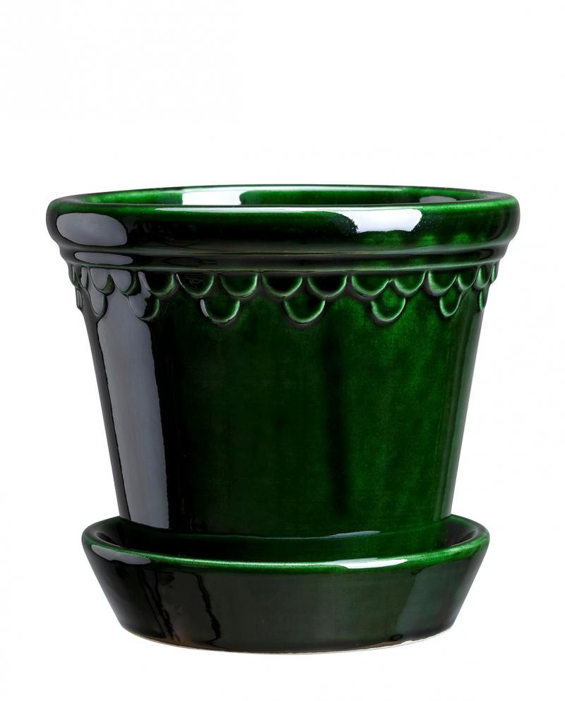 Blumentopf & Saucer Kopenhagen Green Emerald