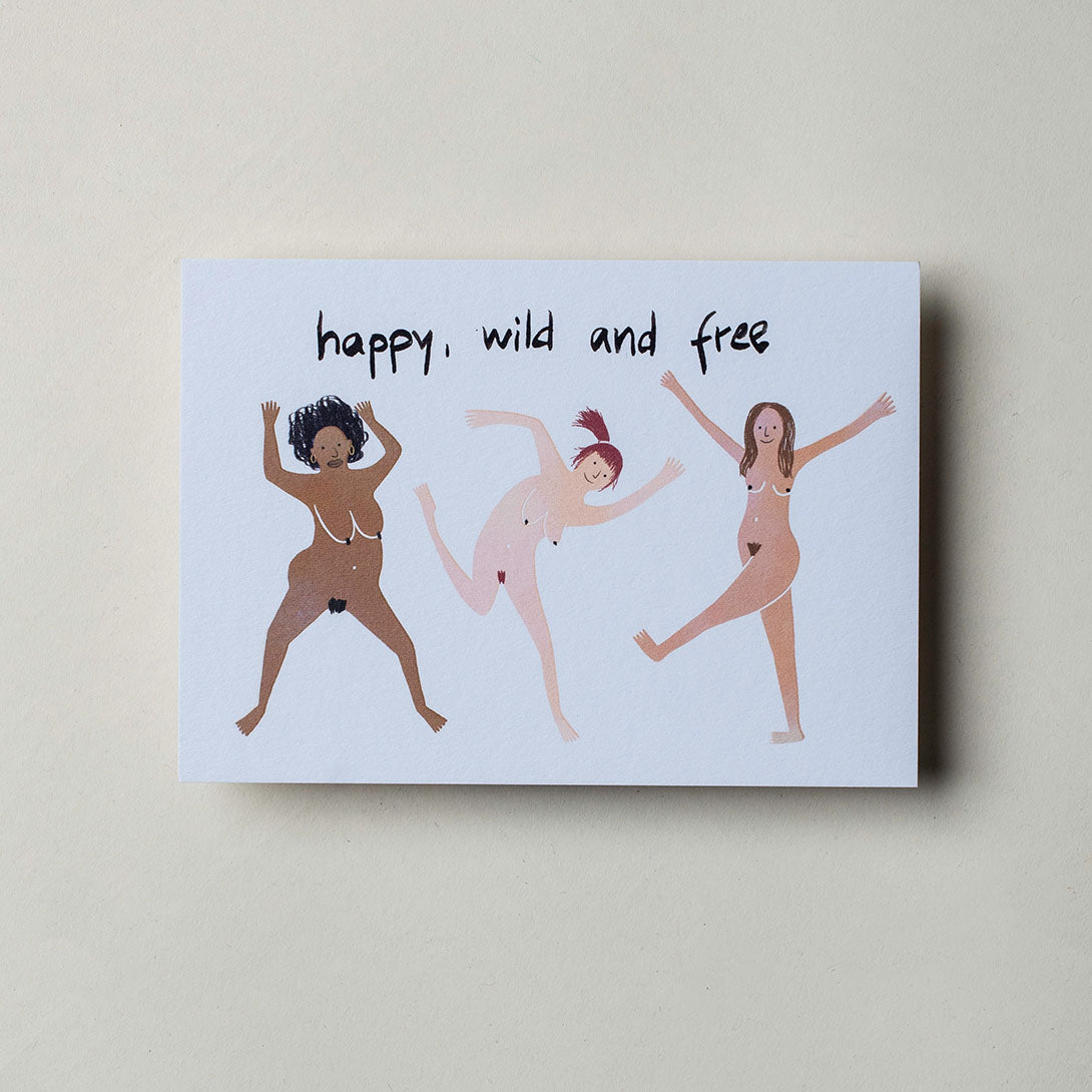 Happy, Wild And Free Postkarte