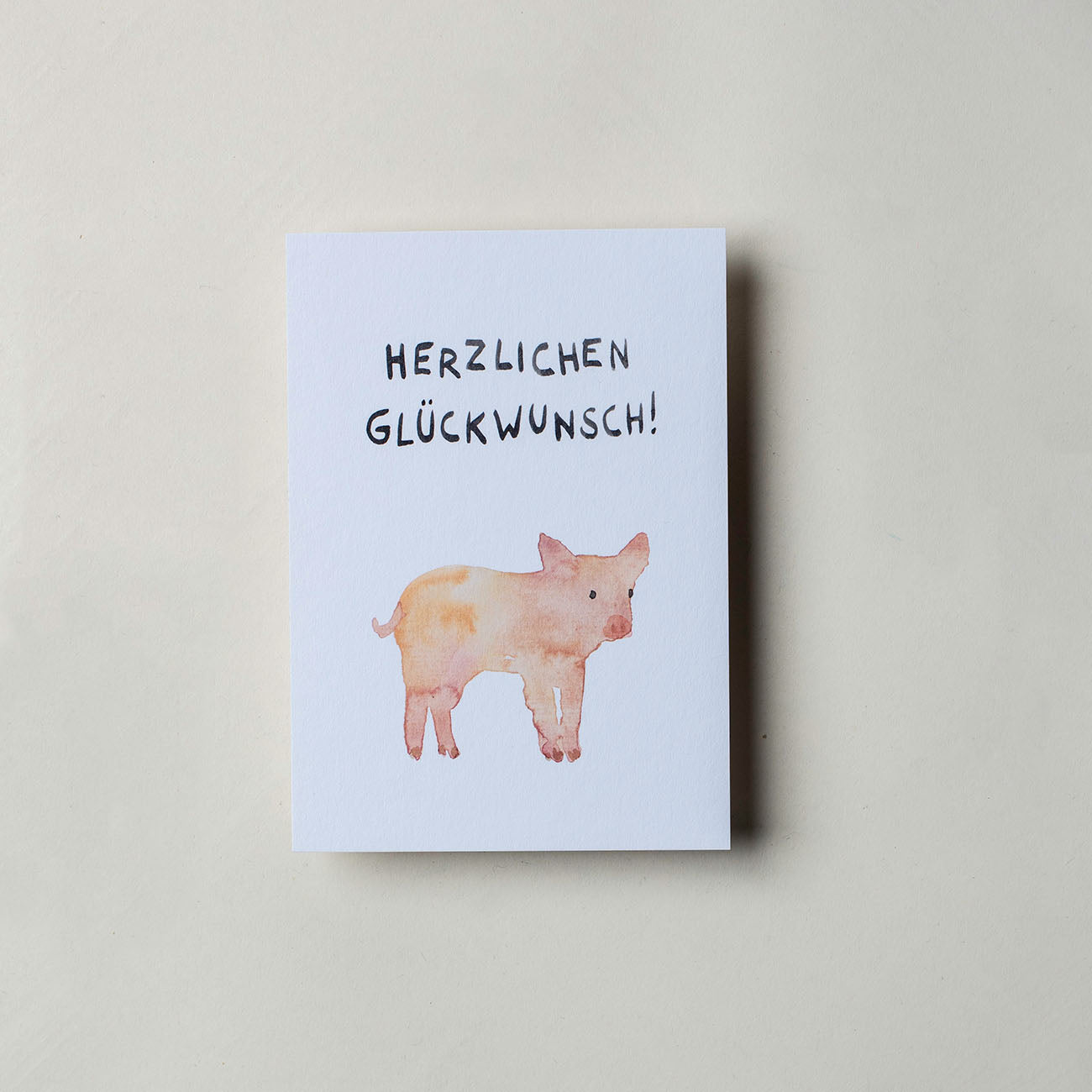 Schwein Glück Postkarte
