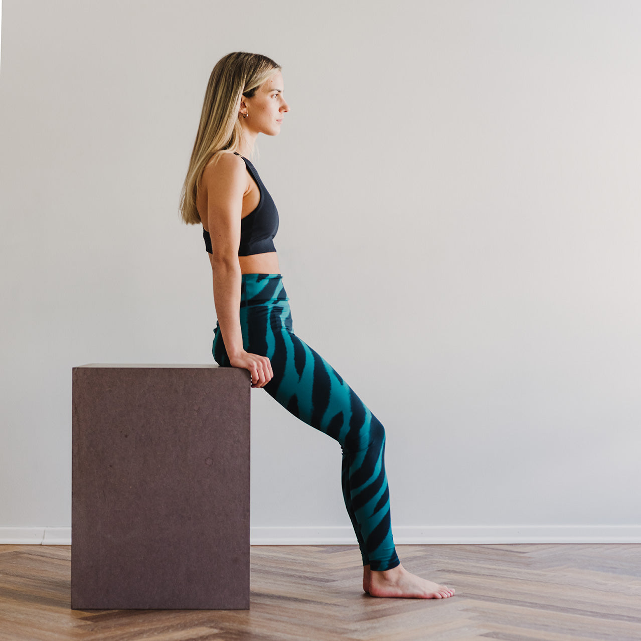 Ognx Yoga Leggings Polyamid Grün mit Zebramuster
