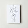 Schwarz Weiß Postkarte "And Iiii Will Always Love Yooooo" gedruckt auf Baumwollpapier DIN A6. Auf der Karte ist eine Person gezeichnet, die Unter der Dusche steht und singt.
