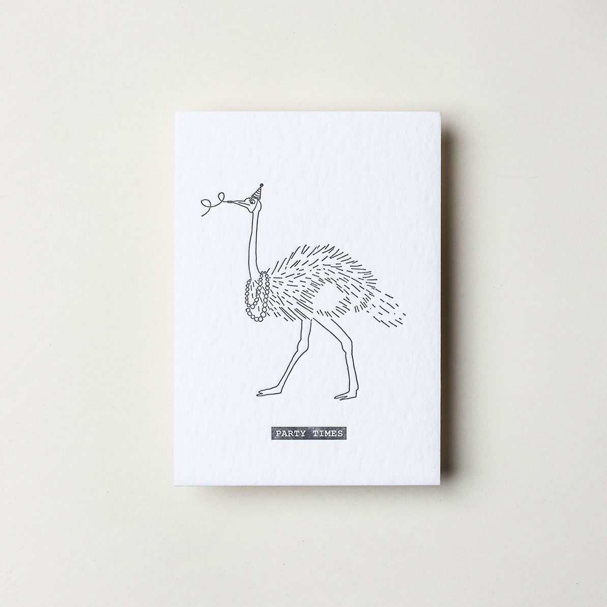 Postkarte Party Ostrich