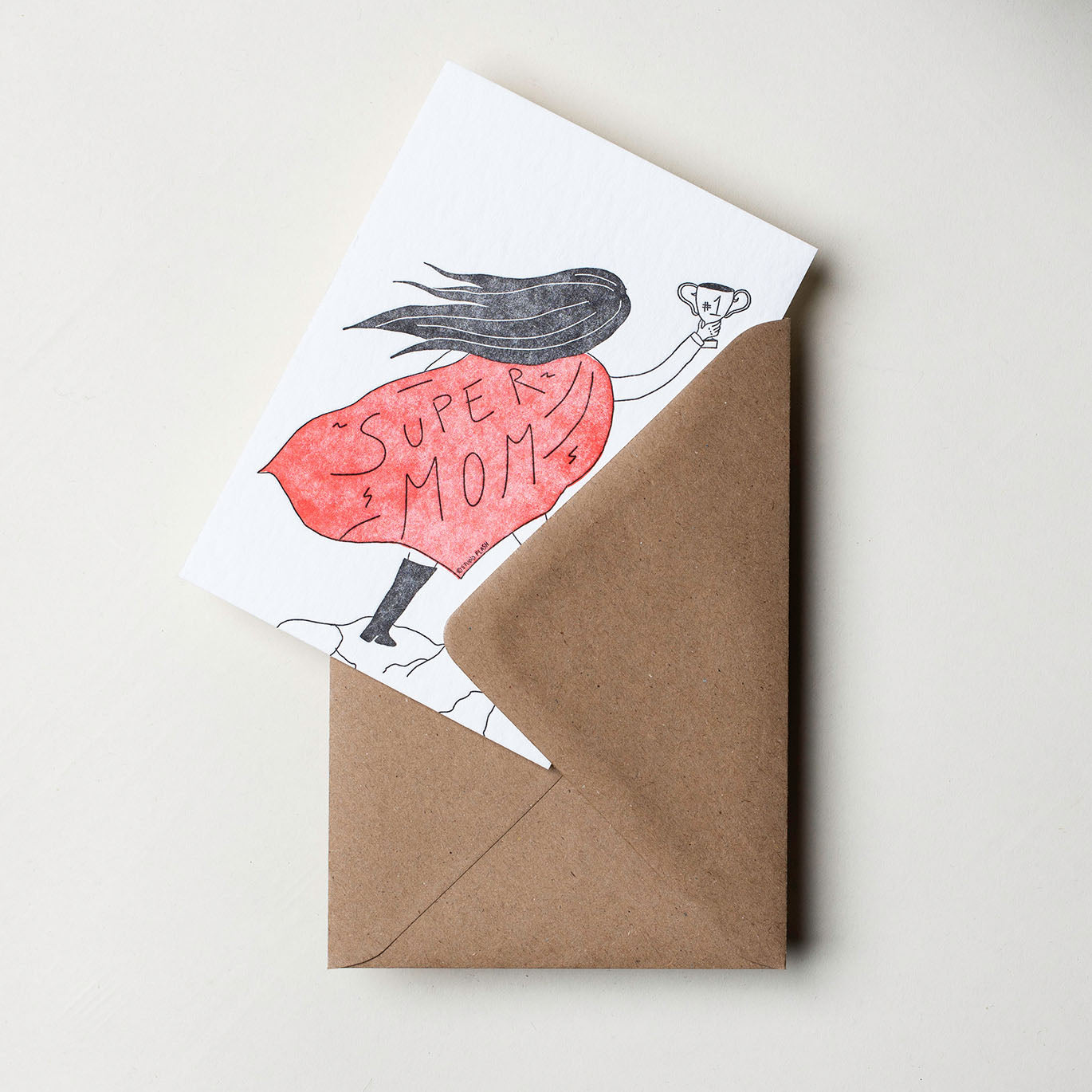 Postkarte Super Mom